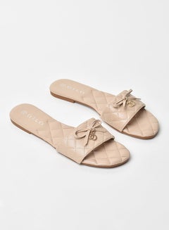 Slip-On Detail Flat Sandals Beige - pnsku/N48464511V/45/_/1734589985/27285a0f-c41d-4e97-bdff-c3fedbd98627