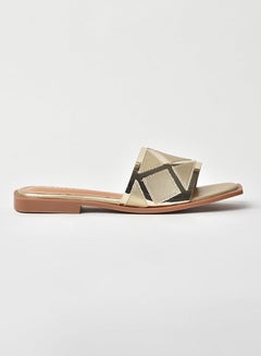 Slip-On Detail Flat Sandals Gold