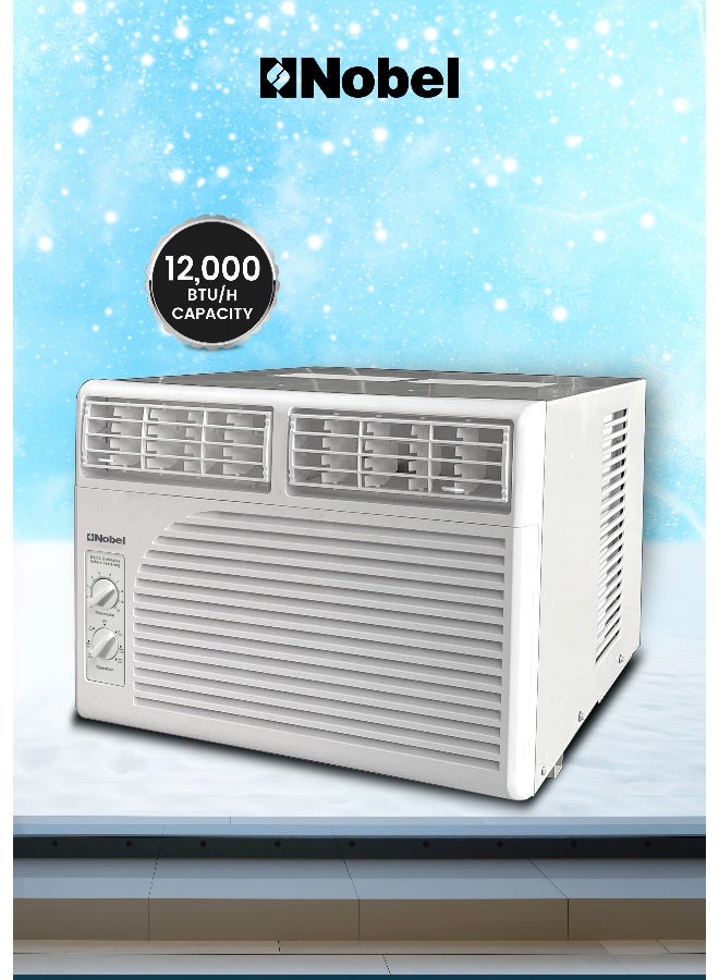 Nobel 1 Ton Window AC, Energy Efficient Cooling Air Conditioner with Rotary Compressor, R410A Refrigerant, 12,000 BTU, 1600W Power Input, Ideal for Small Rooms & Offices 1600 W NWAC12C White - Image 1
