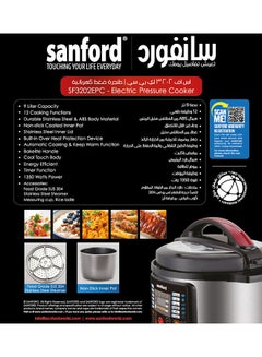Sanford Pressure Cooker 9 L 1350 W SF3202EPC BS Black  - Image 3