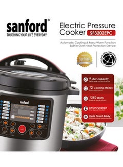 Sanford Pressure Cooker 9 L 1350 W SF3202EPC BS Black  - Image 5