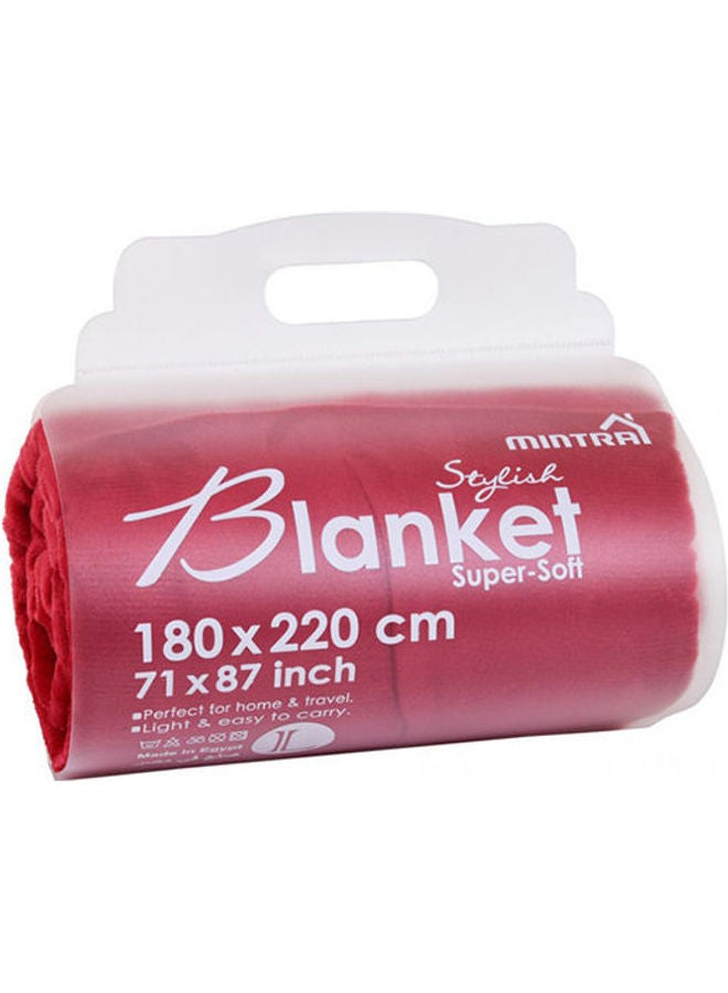Lightweight Blanket Bed and Sofa 250 GSM Extra Soft Premium Microfiber Red 220X180cm
