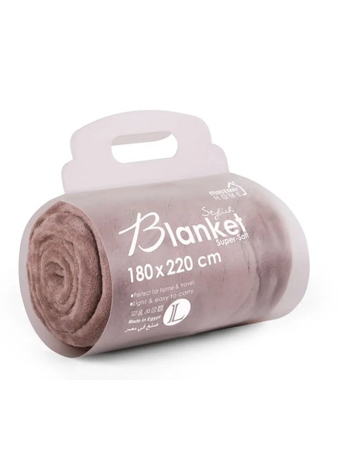 Blanket Compressed Packaging Polyester Mocha 180x220cm