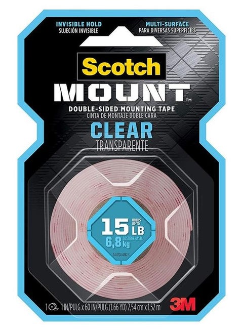 Double Sided Mounting Tape Clear/Red