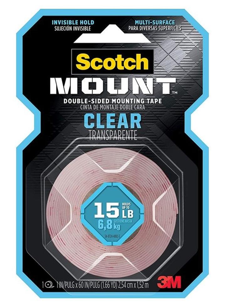 3M Double Sided Mounting Tape Clear/Red - Image 1