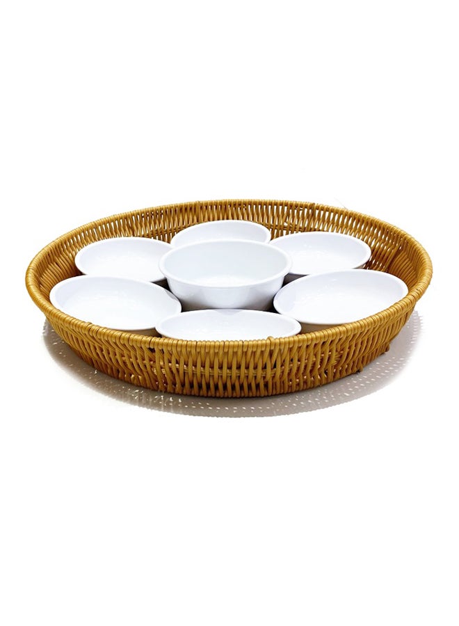 AFAQ - Round Breakfast Tray Multicolour 45x26.5x63.5cm - Image 1