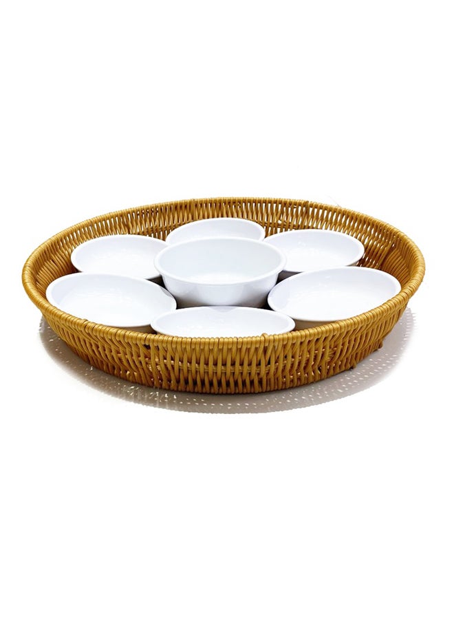 AFAQ - Round Breakfast Tray Multicolour 45x26.5x63.5cm - Image 1
