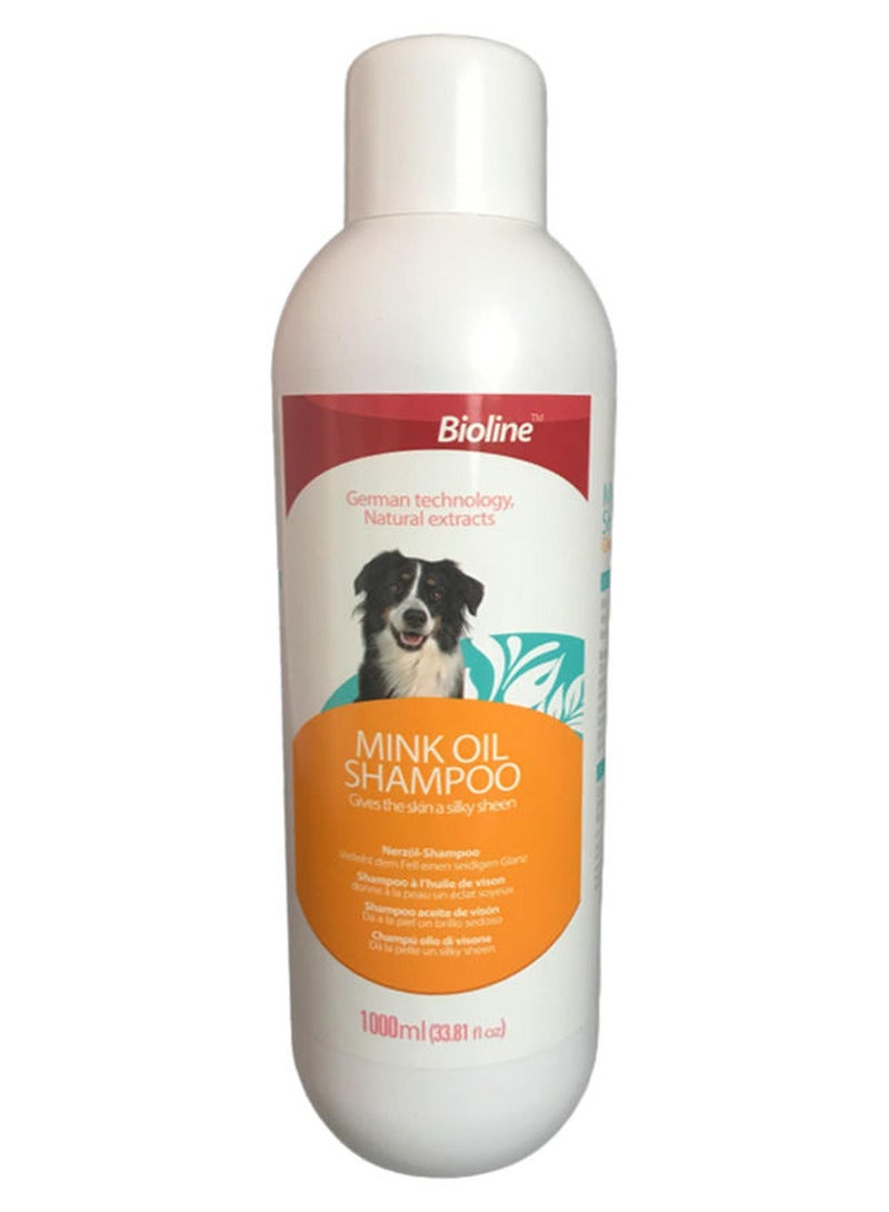 بايولاين شامبو بزيت المنك مناسب للكلاب أبيض 1000ملليلتر