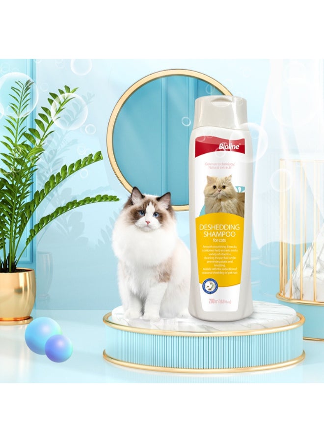 Bioline - Deshedding Shampoo For Cat White 200ml - Image 1