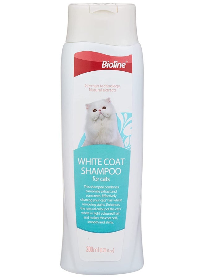 Bioline White Coat Shampoo For Cat White 200ml  - Image 1
