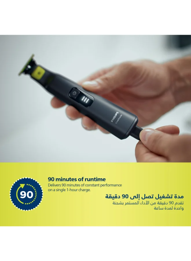 Philips OneBlade Pro QP6530/23,Wet & Dry Use,Trim, Edge & Shave Any Length of Hair| 12-Length Precision Comb, Dual-Sided Blade,90min Cordless Use Black