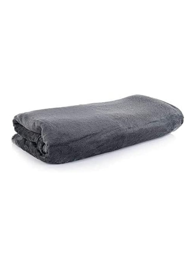 Mintra Lightweight Blanket Bed and Sofa 250 GSM Extra Soft Premium Microfiber Dark Grey 220x180cm - Image 2