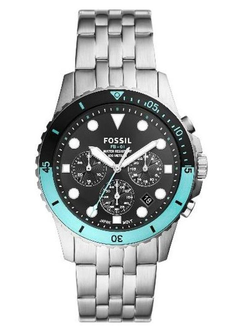 FOSSIL Men's Chronograph Wrist Watch - 42 mm - Silver - Image 1