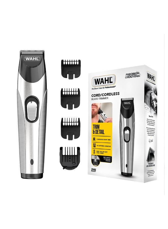 WAHL - Cord / Cordless Beard Trimmer - Silver - Image 1