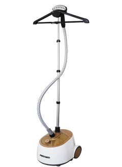 Media Tech Garment Steamer Powerful Steam, 4 Speeds , 360 Rotary Wheels, Iron For 80 minutes, Perfect for All Fabrics, Time-Saving, 2.1 L 1750 W MT-206 Gold/White  - Image 1