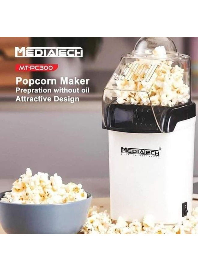 Media Tech Popcorn Maker, Prepared without Oil, Need Only 2-4 Minutes, 1200 W MT-PC300 Multicolour - Image 2