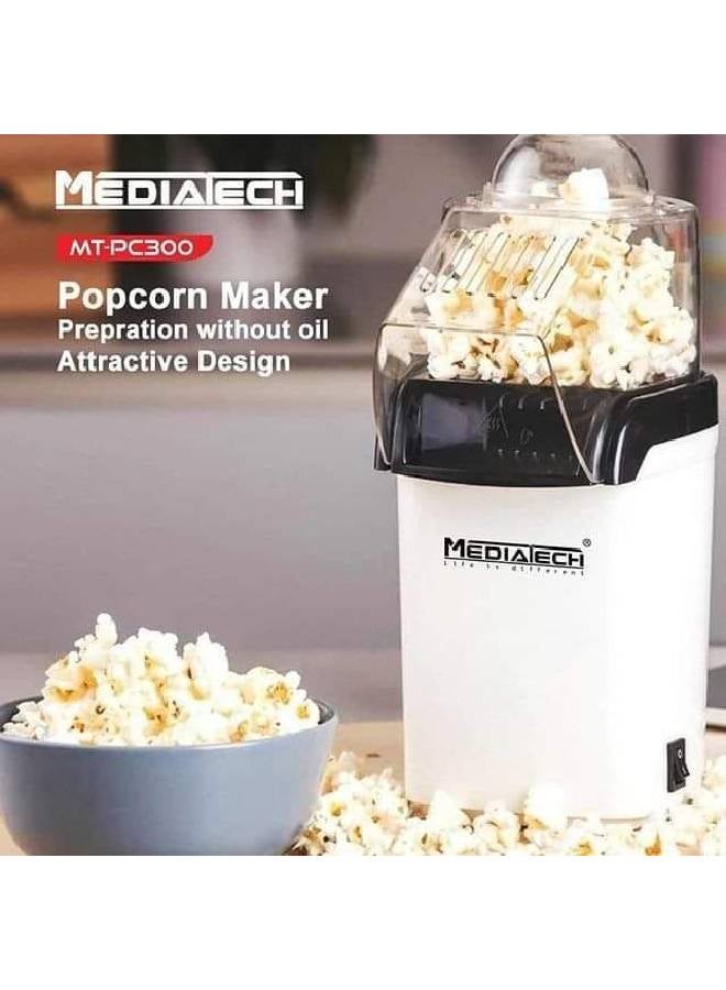 Media Tech Popcorn Maker, Prepared without Oil, Need Only 2-4 Minutes, 1200 W MT-PC300 Multicolour - Image 3