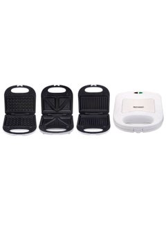 Mediatech 3 in1, Grill, Waffle, Toasted Sandwich Maker, Double-Sided Heating, Easy-Clean Non-Stick Coating 700 W MT-206-W White  - Image 1