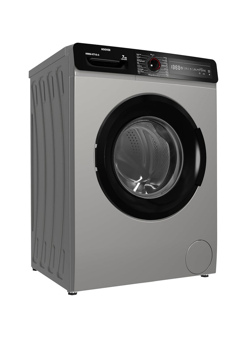 HOOVER - 7Kg Front Load Washing Machine, Fully Automatic, 1000 RPM, 15 Programs,Foam Protection, Child Safety Lock, Eco-Logic System, Made in Turkey, 1 Year Warranty 7 kg HWM-V710-S Silver - Image 1