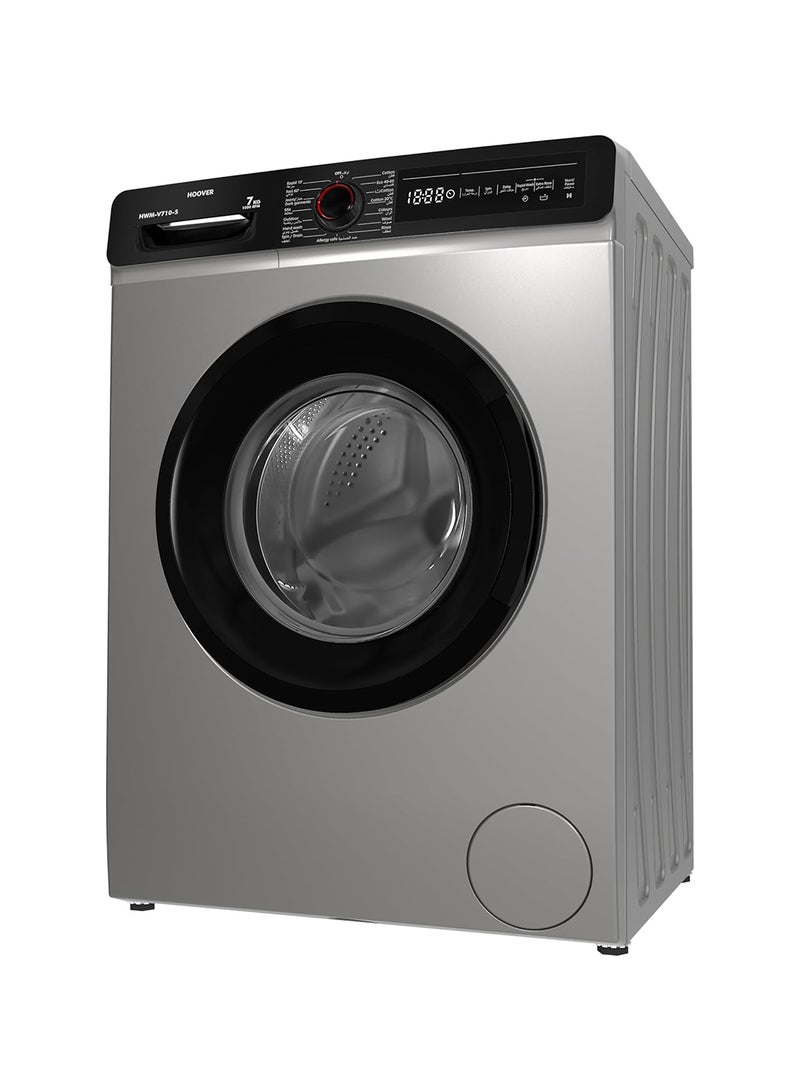 HOOVER - 7Kg Front Load Washing Machine, Fully Automatic, 1000 RPM, 15 Programs,Foam Protection, Child Safety Lock, Eco-Logic System, Made in Turkey, 1 Year Warranty 7 kg HWM-V710-S Silver - Image 1