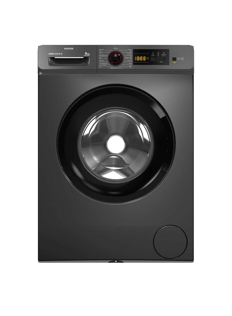 HOOVER 6 Kg Front Load Fully Automatic Washing Machine, 1000 Rpm 15 Programs, Electronic Control System, Easy To Operate Clothes Washer, Made In Turkey HWM-V610-S Silver - Image 1