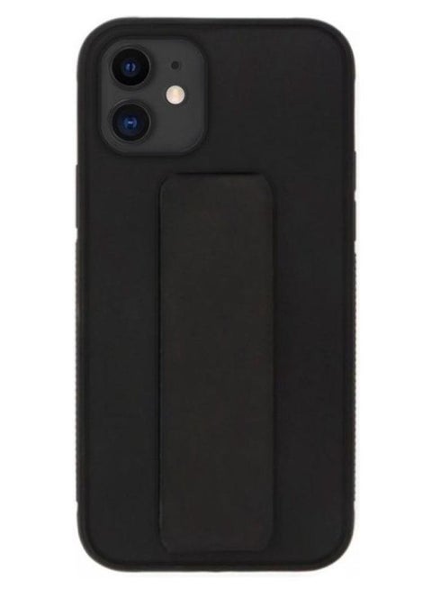 Protective Case Cover with Finger Grip Stand for Apple iPhone 11 Black Black