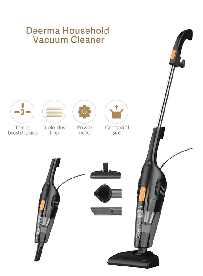 Deerma Lightweight Handheld and Upright 2 in 1 Portable Vacuum Cleaner For Home Hard Floor Carpet with Productive HEPA filtration 600 W DX115C Black - Image 2