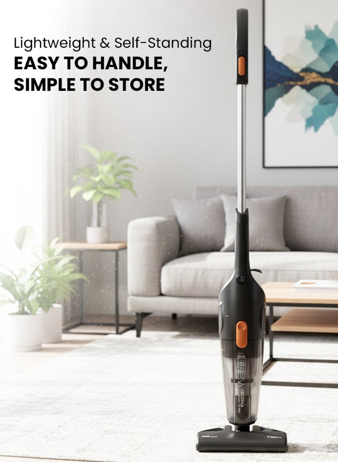 Deerma Lightweight Handheld and Upright 2 in 1 Portable Vacuum Cleaner For Home Hard Floor Carpet with Productive HEPA filtration 600 W DX115C Black - Image 5