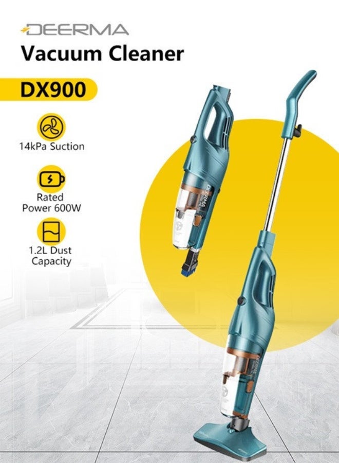 Deerma Portable Corded Upright and Mini Handheld Vacuum Cleaner, Stainless Steel Filter with Flexible 180° Rotation Swivel Steering Design Light weight 600 W DX900 green  - Image 1