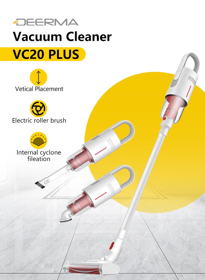 Deerma - Handheld Cordless Vacuum Cleaner Autovertical Stick with Impressive Strong Endurance Suitable for Cleaning Floor, Sofa, Ceiling, Car 160 W VC20 Plus White/Red - Image 1