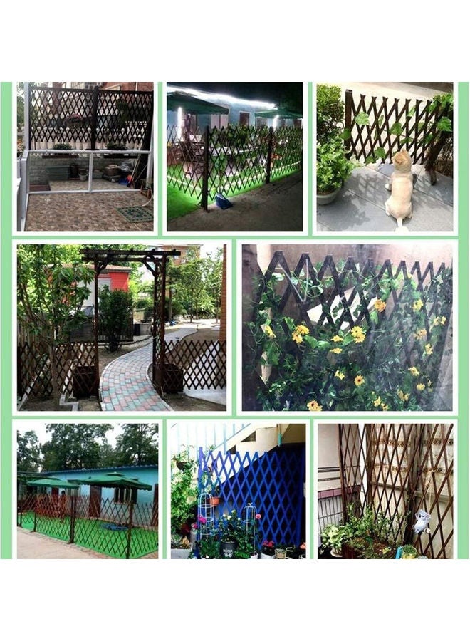 Portable Expandable Wooden Fence Brown - Image 3