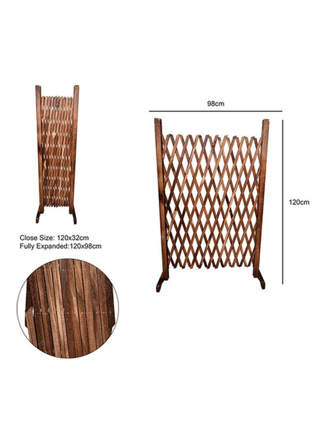 Portable Expandable Wooden Fence Brown - Image 2