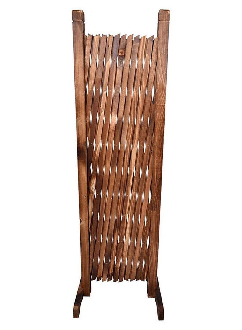 Portable Expandable Wooden Fence Brown - Image 1
