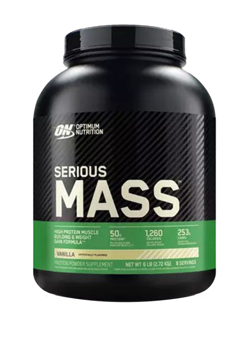 Optimum Nutrition Serious Mass Weight Gainer Powder - Vanilla - 6LB  - Image 1