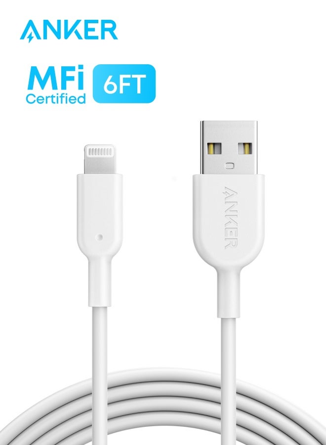 Anker Powerline II Lightning Cable (6ft), Probably The World's Most Durable Cable, MFi Certified for iPhone 14 Plus 14 14 Pro Max 13 13 Pro 12 11 X XS XR 8 8Plus 7 7Plus 6 6Plus White  - Image 1