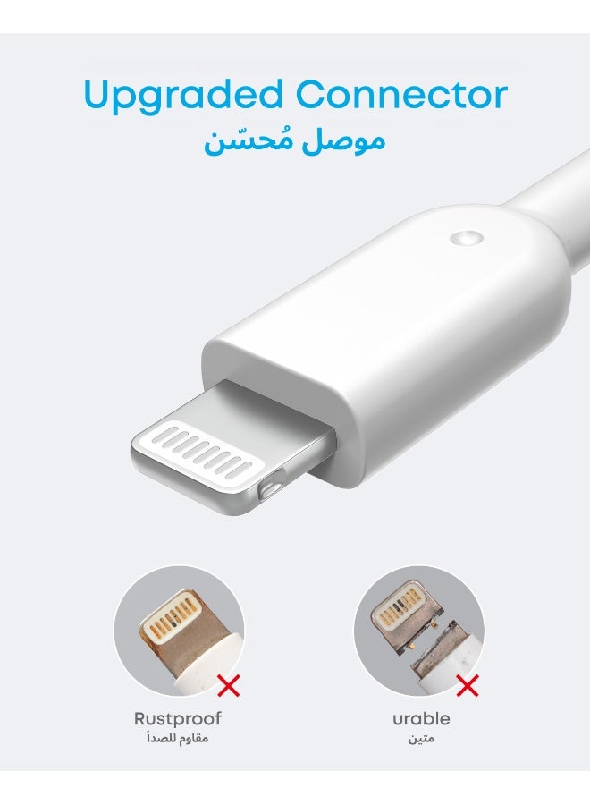 Anker Powerline II Lightning Cable (6ft), Probably The World's Most Durable Cable, MFi Certified for iPhone 14 Plus 14 14 Pro Max 13 13 Pro 12 11 X XS XR 8 8Plus 7 7Plus 6 6Plus White  - Image 2