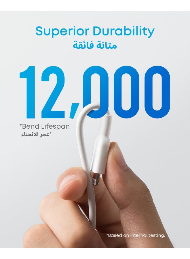 Anker Powerline II Lightning Cable (6ft), Probably The World's Most Durable Cable, MFi Certified for iPhone 14 Plus 14 14 Pro Max 13 13 Pro 12 11 X XS XR 8 8Plus 7 7Plus 6 6Plus White  - Image 4