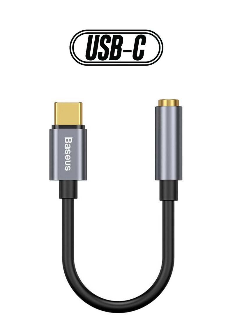 Baseus USB-C Audio Adapter Black/Grey - Image 1