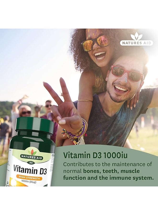 Natures Aid - Vitamin D3 1000Iu Supports A Healthy Immune System And Normal Bone Teeth And Muscle Function  90 Tablets - Image 1