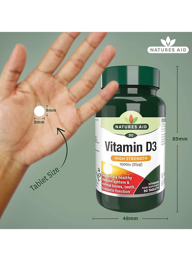 Natures Aid - Vitamin D3 1000Iu Supports A Healthy Immune System And Normal Bone Teeth And Muscle Function  90 Tablets - Image 1