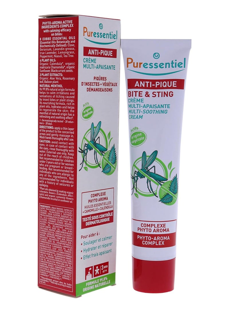 Puressentiel Bite And Sting Multi Soothing Cream 99.8% Natural  Origin formula  With Phyto-Aroma Complex 40Ml - Image 2