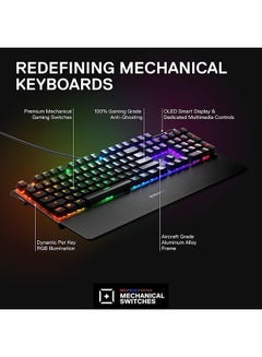 steelseries SteelSeries Apex 7 - Mechanical Gaming Keyboard - OLED Display - Red Switches - American (QWERTY) Layout  - Image 3