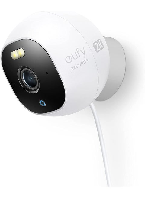 Security Solo OutdoorCam, All-in-One Outdoor Security Camera with 2K Resolution, Spotlight, Color Night Vision, No Monthly Fees, Wired Camera, Security Camera Outdoor, IP67 Weatherproof