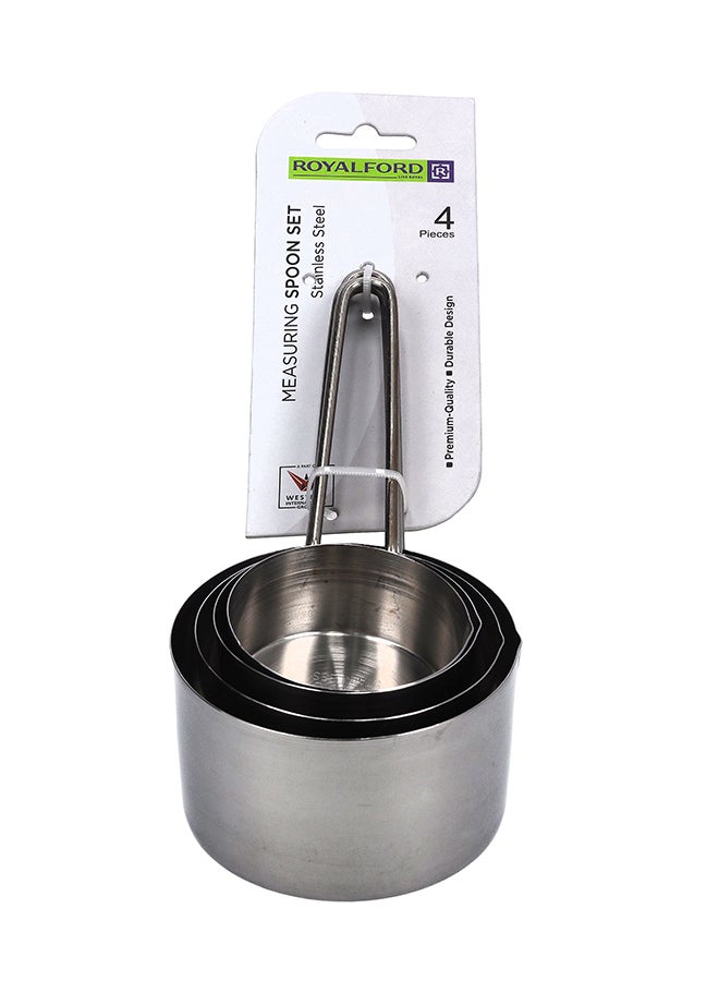 Royalford 4Pcs Measuring Cup Set Wire Handle Made In India Silver - Image 2