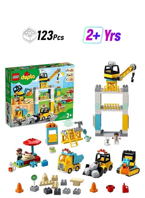 10933 Duplo Construction Tower Crane And  Building Toy 123 Pieces 123 2+ Years