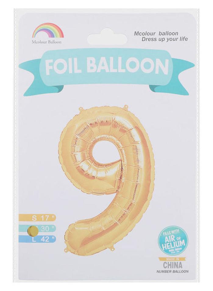 أم كولور بالون بالون من القصدير  بألوان متعدّدة - رقم 9 Meduimسم - Image 1