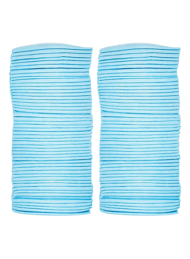 مومو بير 100 قطعة من بطانات ماصة سريعة الجفاف للحيوانات الأليفة للاستخدام مرة واحدة للتدريب على استخدام النونية أزرق 45x33سم - Image 1