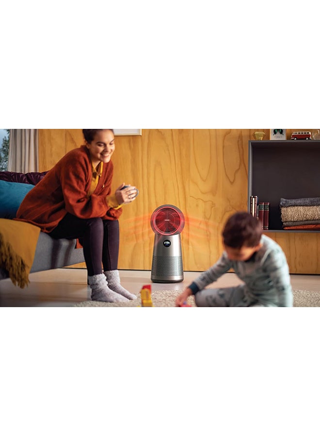 Philips - 3-in-1 Purifier, Fan
and Heater AMF220/95 Metallic Black - Image 1