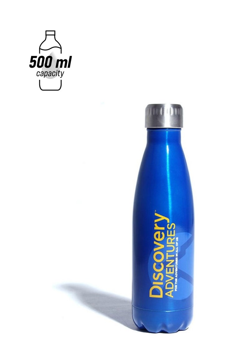 ديسكفري زجاجة مياه حرارية من الاستانلس ستيل سعة 500 مل. أزرق. - Image 1