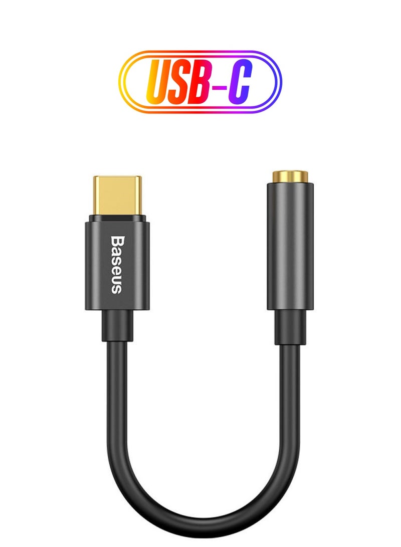 Baseus Type-C Male To 3.5mm Female Adapter Black/Gold - Image 1